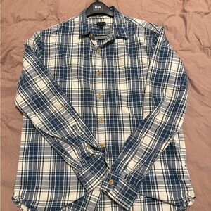 J. Crew Blue and White Plaid Men's Shirt